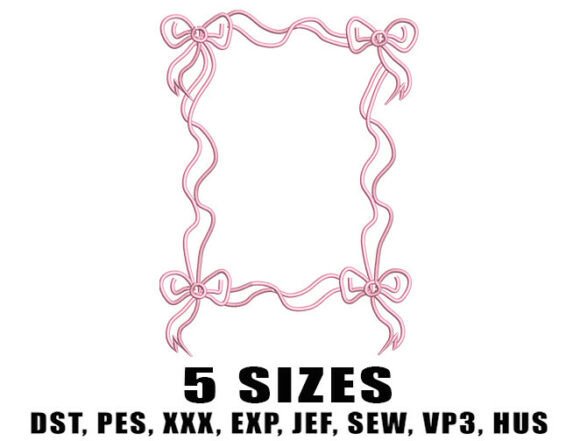 Download Rectangle Ribbon Frame Embroidery Design - Frame Collection
