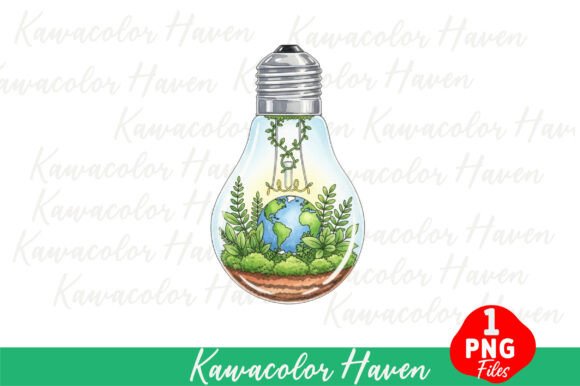 Download Creative Light Bulb with Earth and Plant - Creative Collection