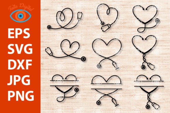 Download Heart Stethoscope Monogram Frame Design - Frame Collection