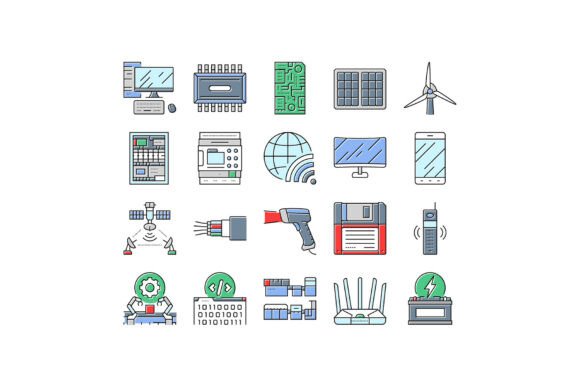 Download Industry Cybernetics Sensors Icons Set V - Cyber Collection