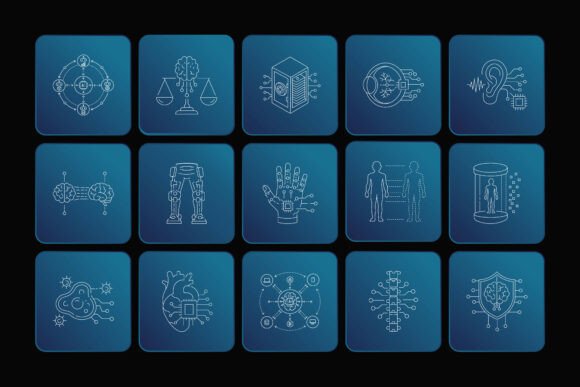 Download Cybernetics Editable Stroke Icon Set - Cyber Collection