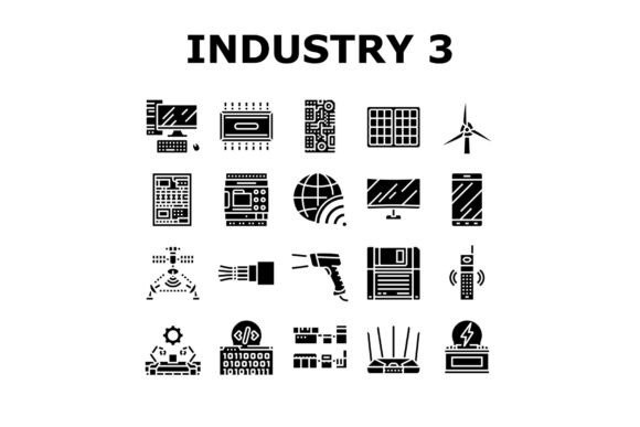 Download Industry 3.0 Cybernetics Sensors Icons - Cyber Collection