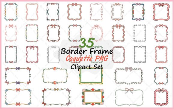 Download Coquette Border Frame PNG Clipart Bundle - Frame Collection