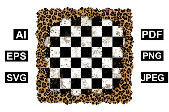 Download Grunge Leopard Checkerboard Frame Design - Frame Collection