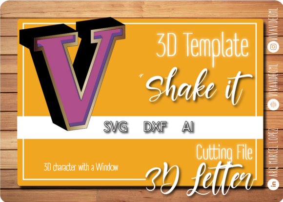 Download 3D Letter with Window: V - 3d letter Collection