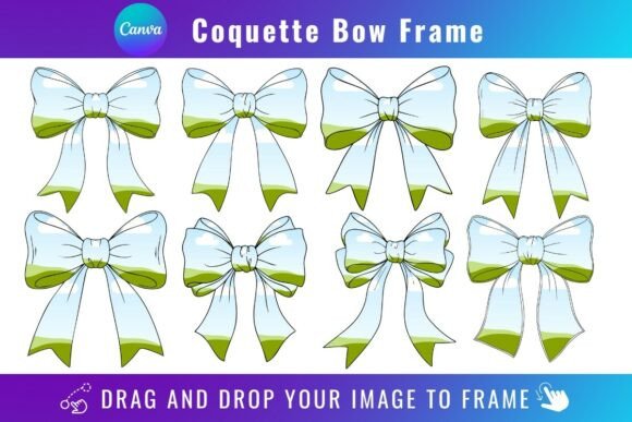 Download Coquette Bow Canva Frames Bundle Design - Frame Collection