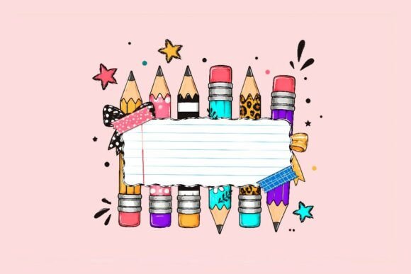 Download Pencil Supplies Clipart Frame Design - Frame Collection